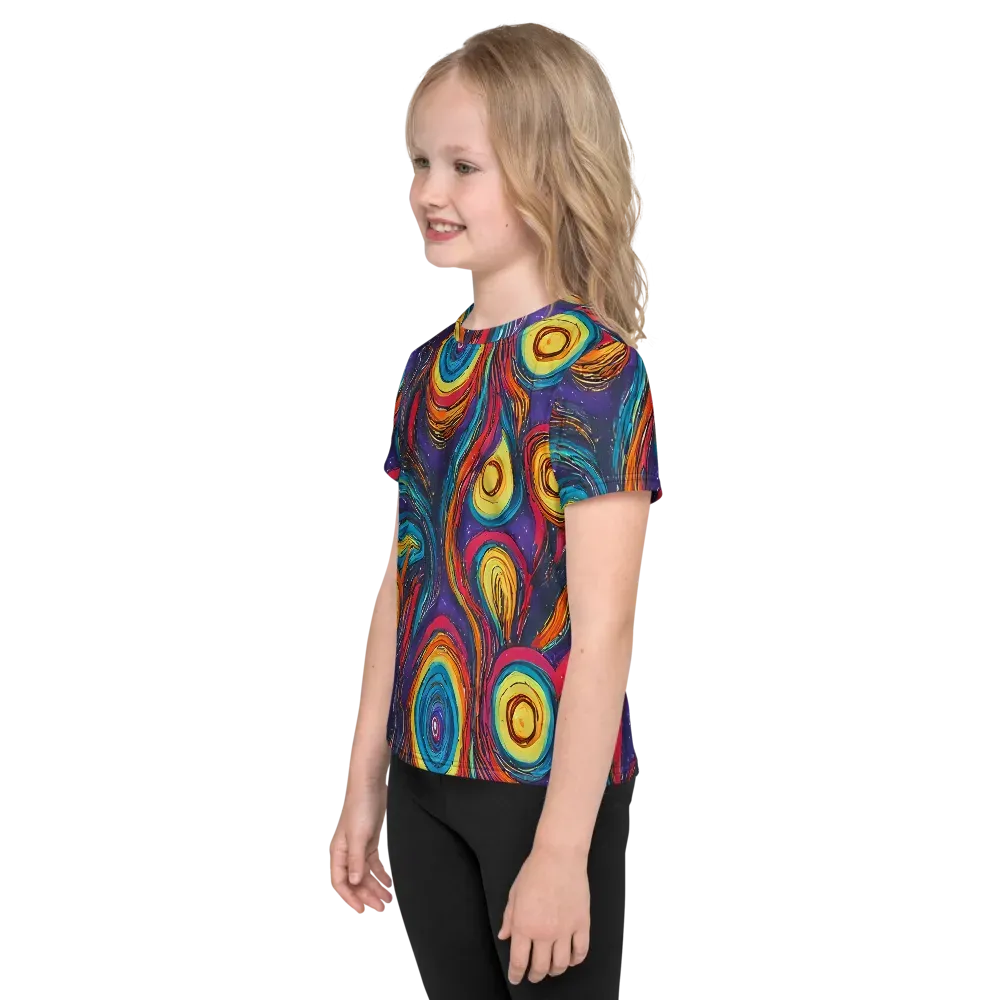 Painted Planets on Kids Crew Neck T-Shirt — Left