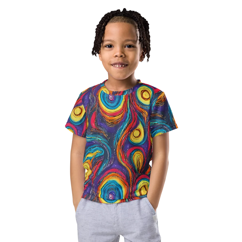 Painted Planets on Kids Crew Neck T-Shirt — Front