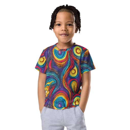 Painted Planets on a Kids Crew Neck T-Shirt