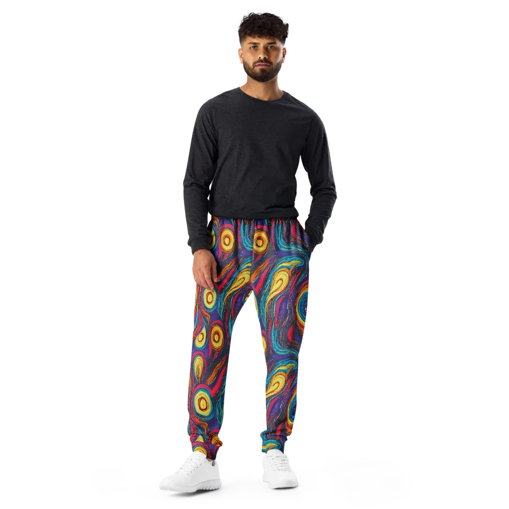 Painted Planets on Men's Joggers — Front