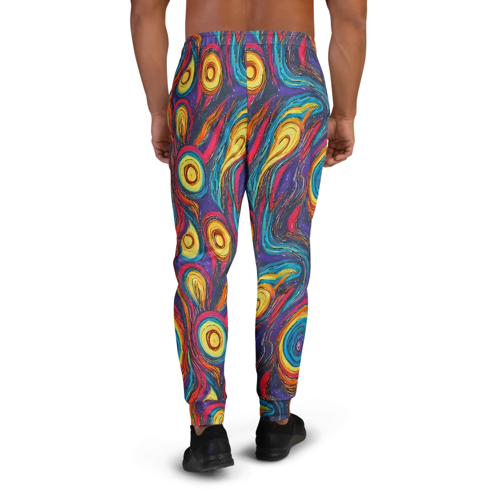 Painted Planets on Men's Joggers — Back