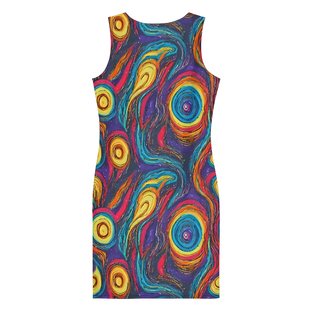 Painted Planets on Bodycon Dress — Back