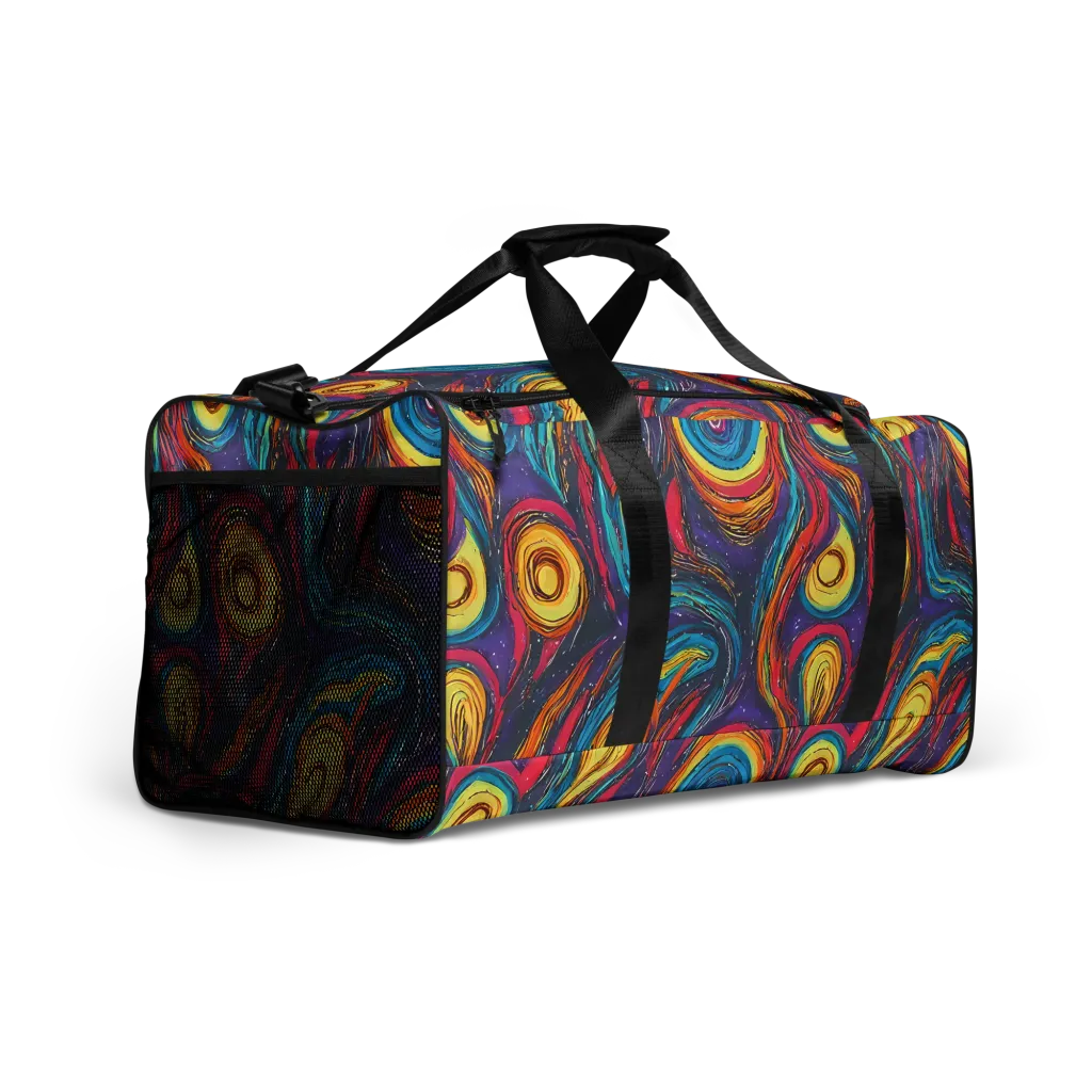 Painted Planets on Duffle Bag — Right Front