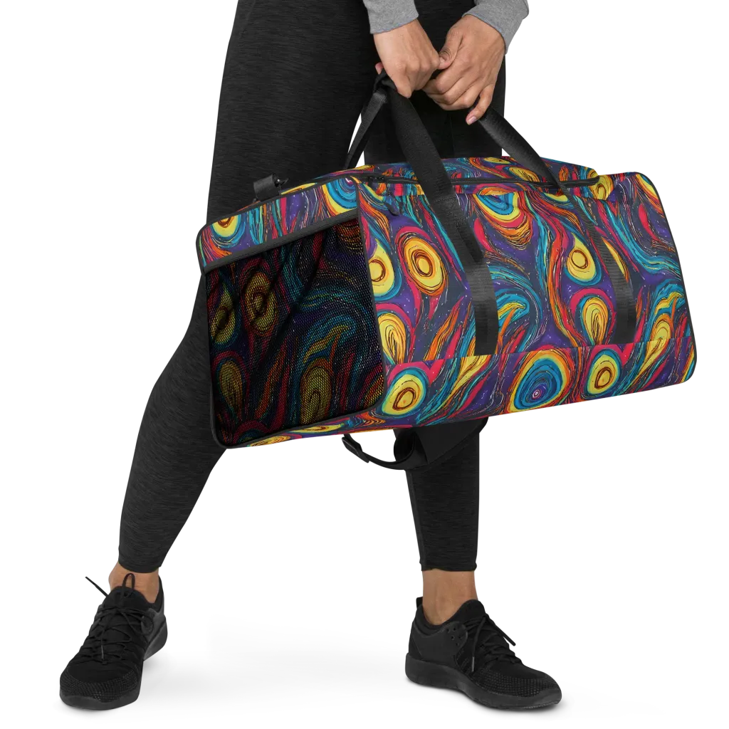 Painted Planets on Duffle Bag — Right Front