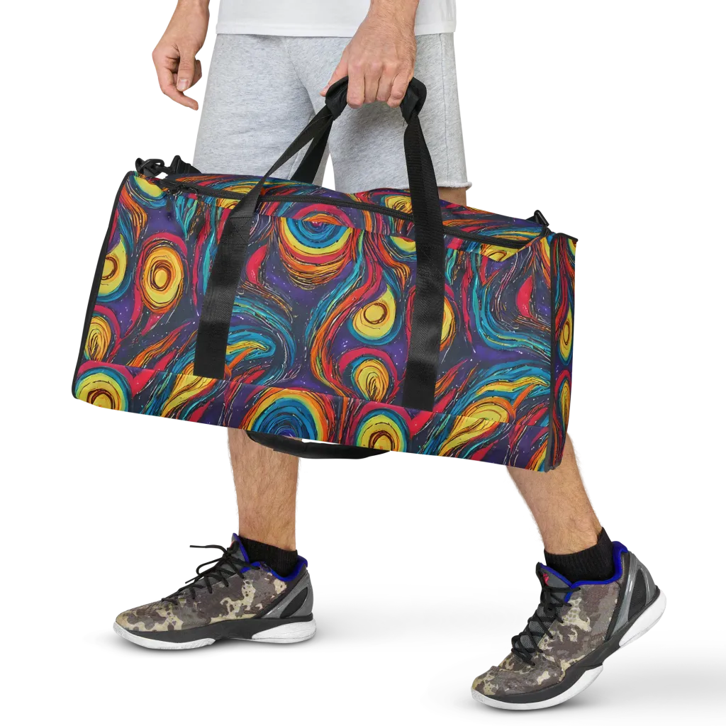 Painted Planets on Duffle Bag — Front
