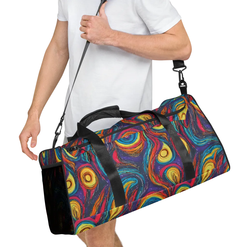 Painted Planets on Duffle Bag — Right Front