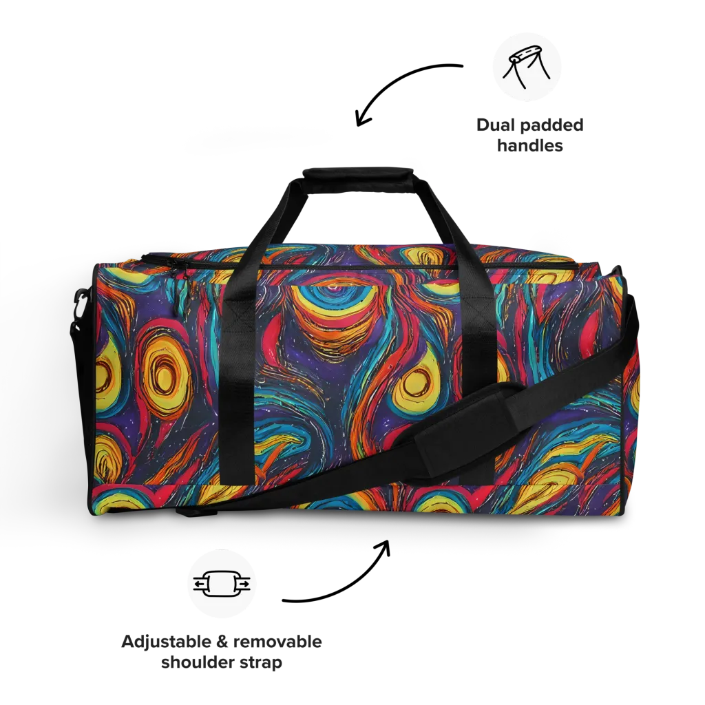 Painted Planets on Duffle Bag — Front