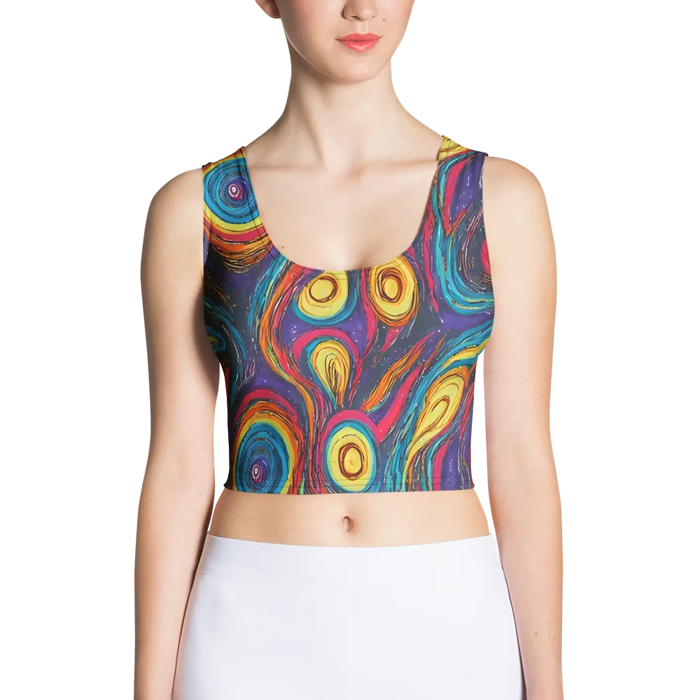Painted Planets on Crop Top — Front