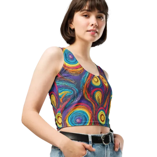 Painted Planets on a Crop Top