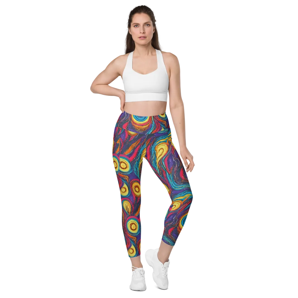 Painted Planets on Leggings with Pockets — Front