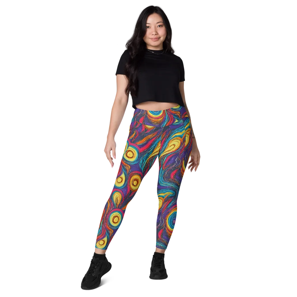 Painted Planets on Leggings with Pockets — Front