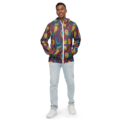 Painted Planets on a Men's Windbreaker