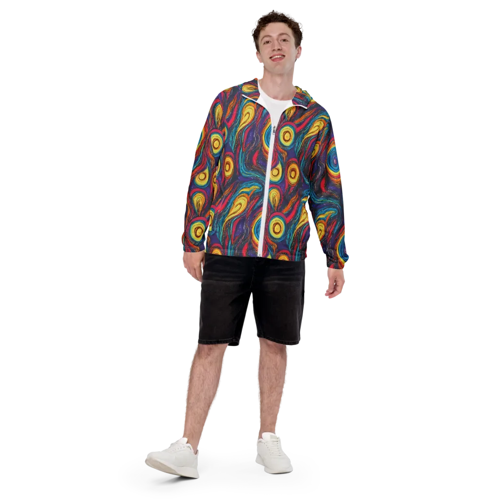 Painted Planets on Men's Windbreaker — Front