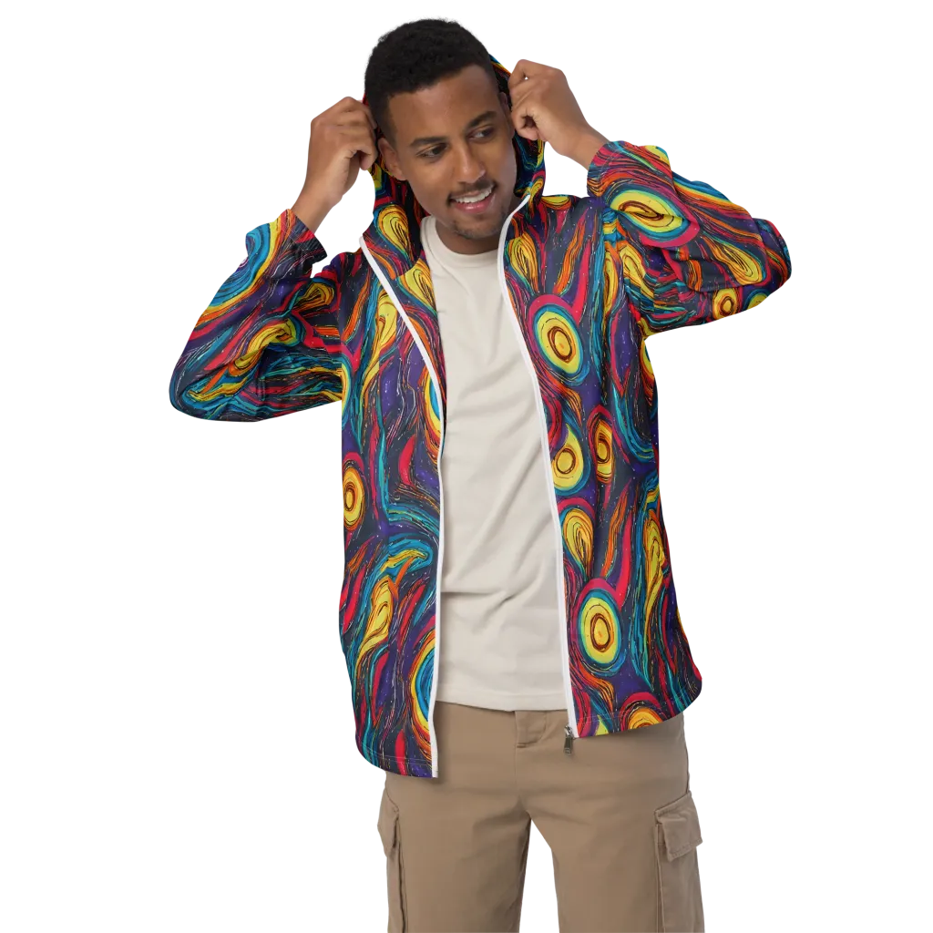 Painted Planets on Men's Windbreaker — Front