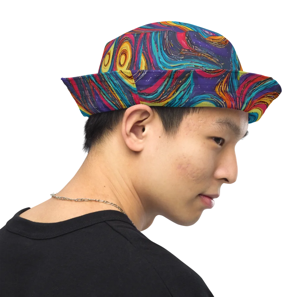 Painted Planets on Reversible Bucket Hat — Right Outside