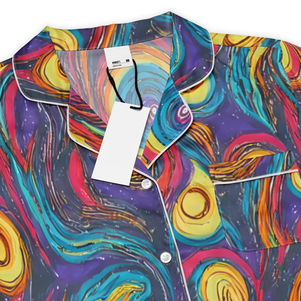 Painted Planets on Women's Short Sleeve Pajama Top — Product details