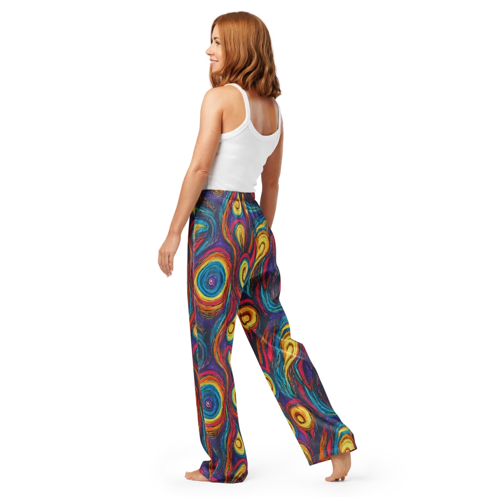 Painted Planets on Women's Pajama Pants — Back