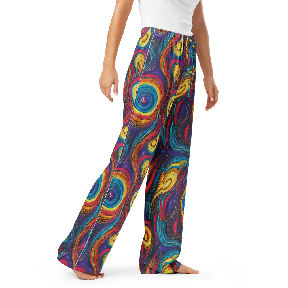 Painted Planets on Women's Pajama Pants — Right Front