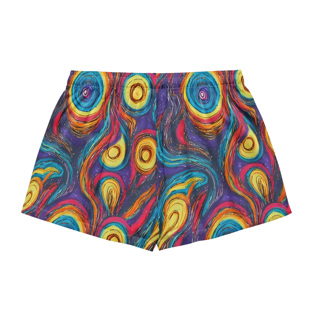 Painted Planets on Women's Pajama Shorts — Back