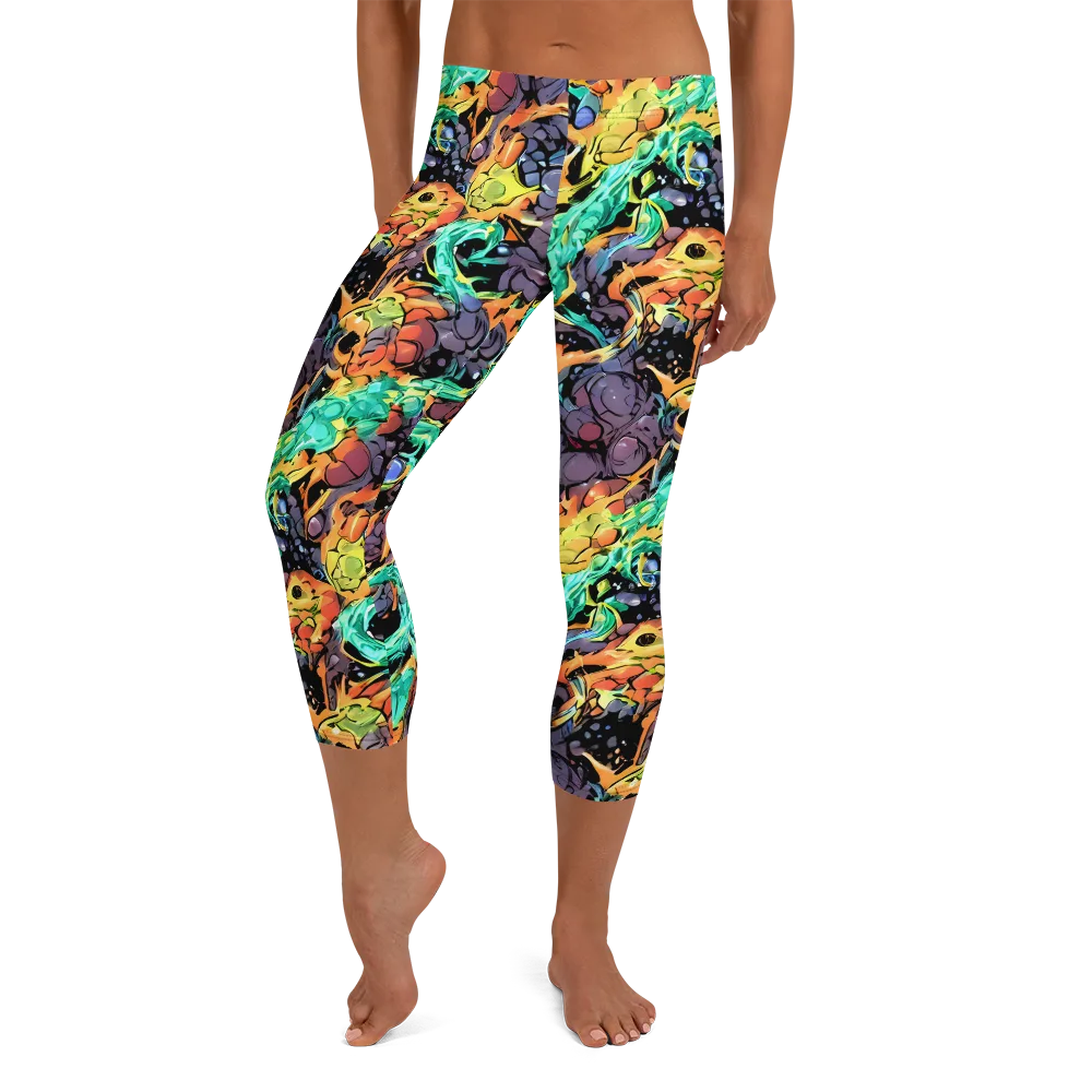 Reactor Bloom on Capri Leggings — Front