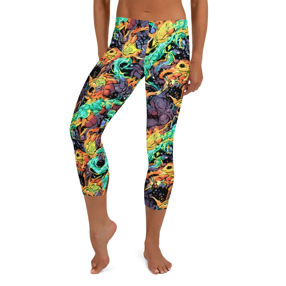 Reactor Bloom on Capri Leggings — Front
