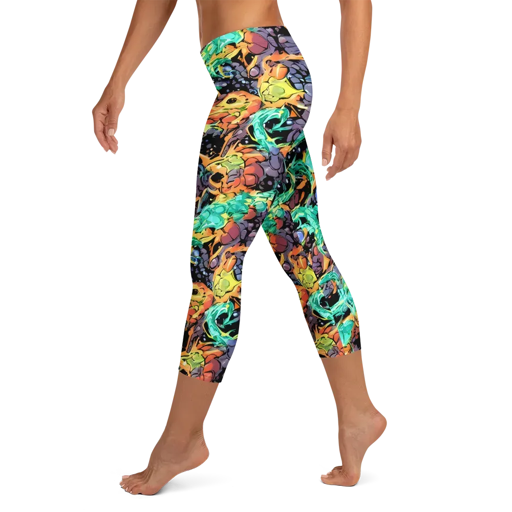 Reactor Bloom on Capri Leggings — Left
