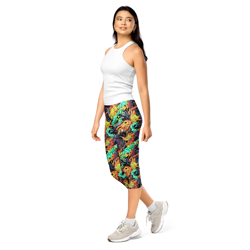 Reactor Bloom on Capri Leggings — Left Front