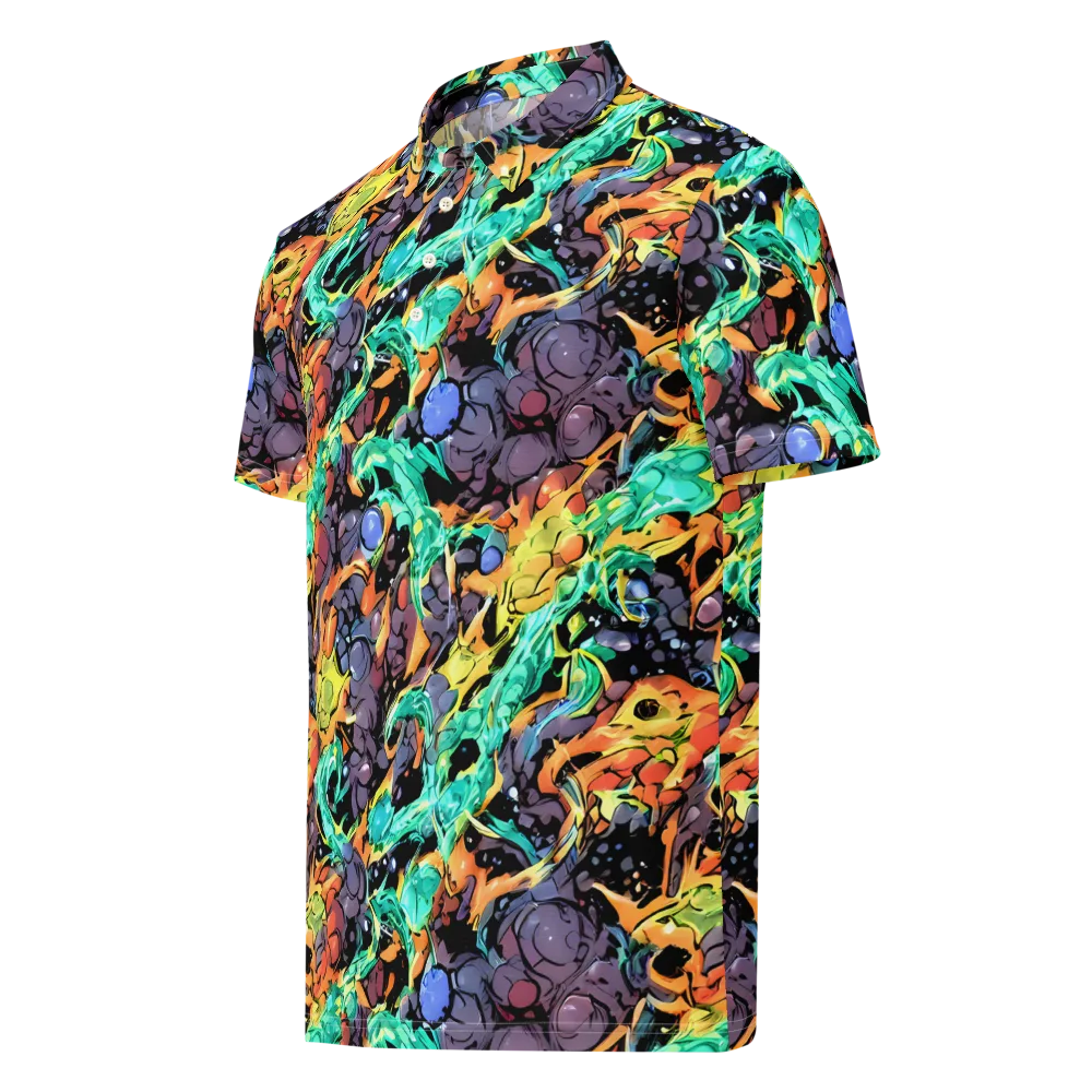 Reactor Bloom on Men's Slim Fit Polo Shirt — Left Front