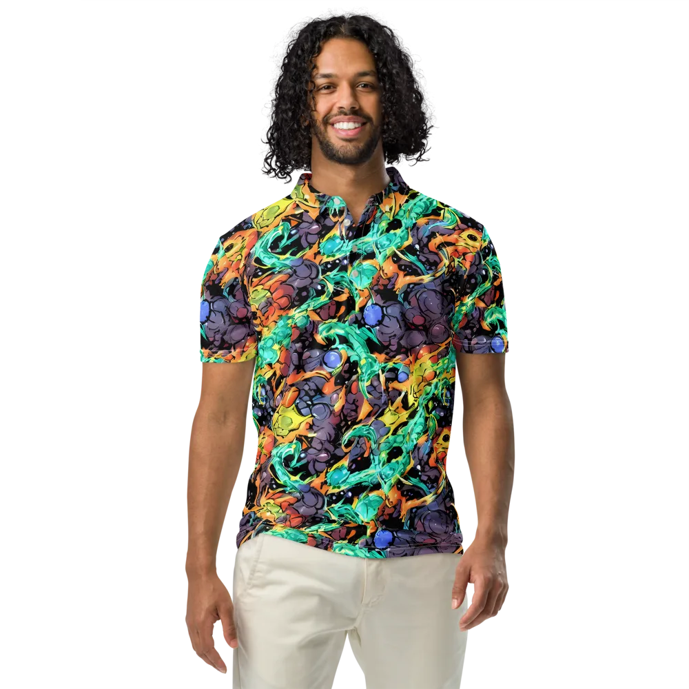 Reactor Bloom on Men's Slim Fit Polo Shirt — Front