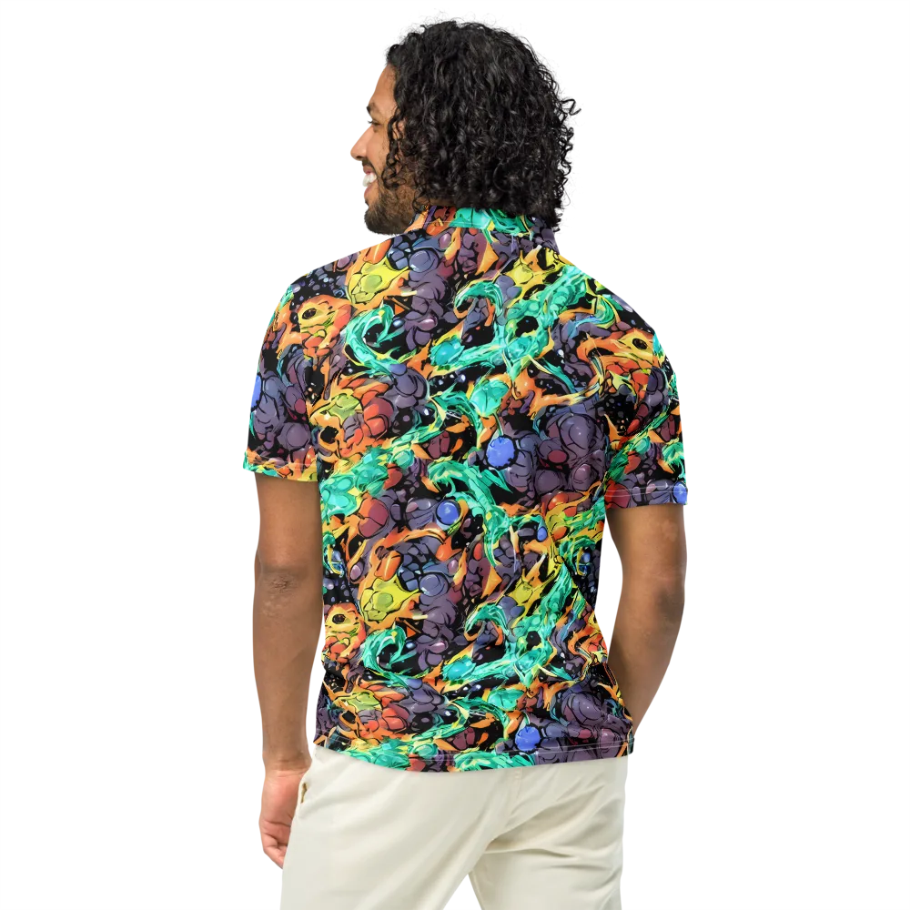 Reactor Bloom on Men's Slim Fit Polo Shirt — Back