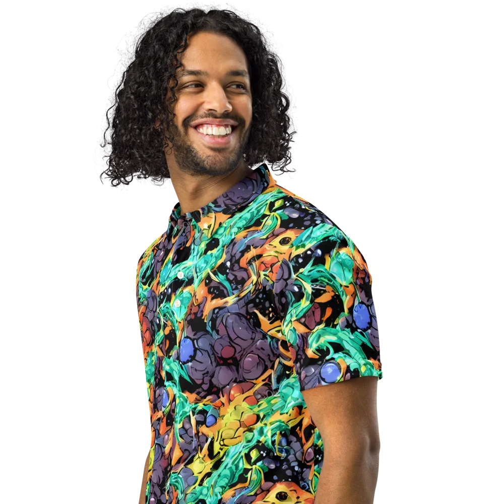 Reactor Bloom on Men's Slim Fit Polo Shirt — Left Front