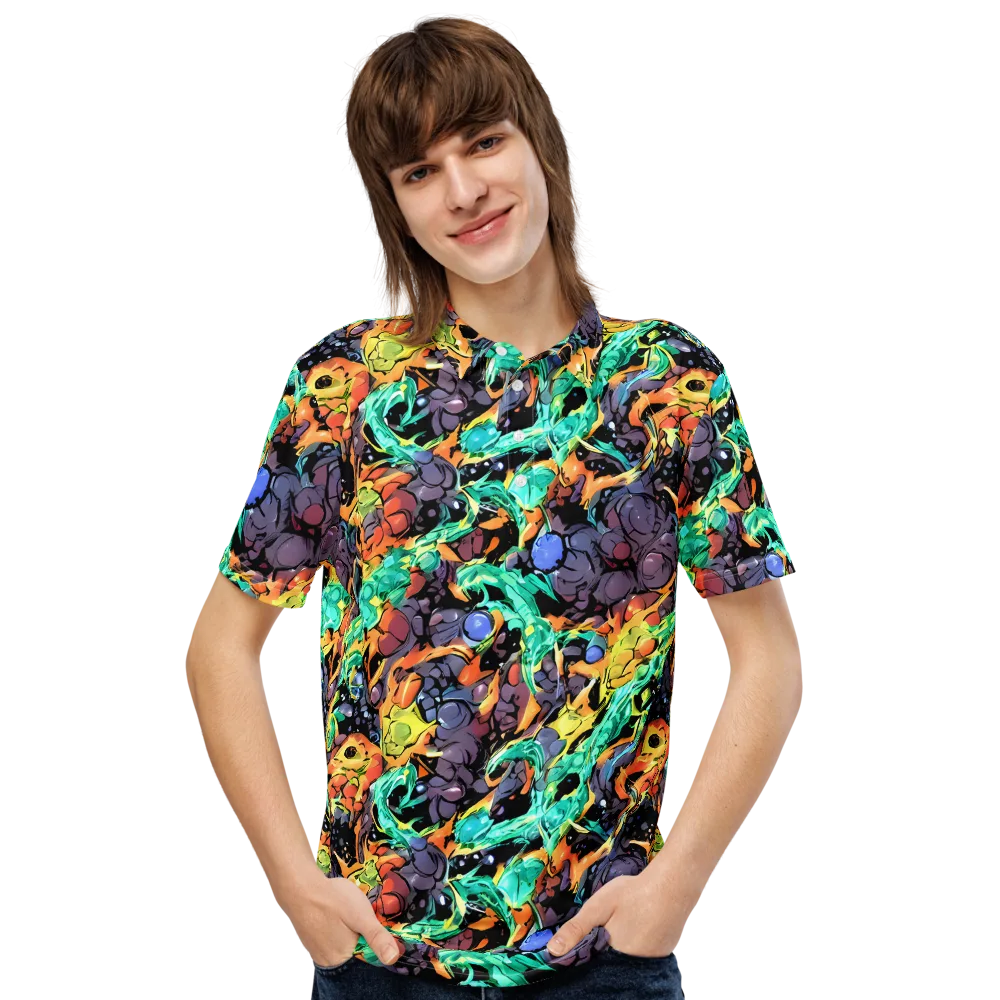 Reactor Bloom on Men's Slim Fit Polo Shirt — Front
