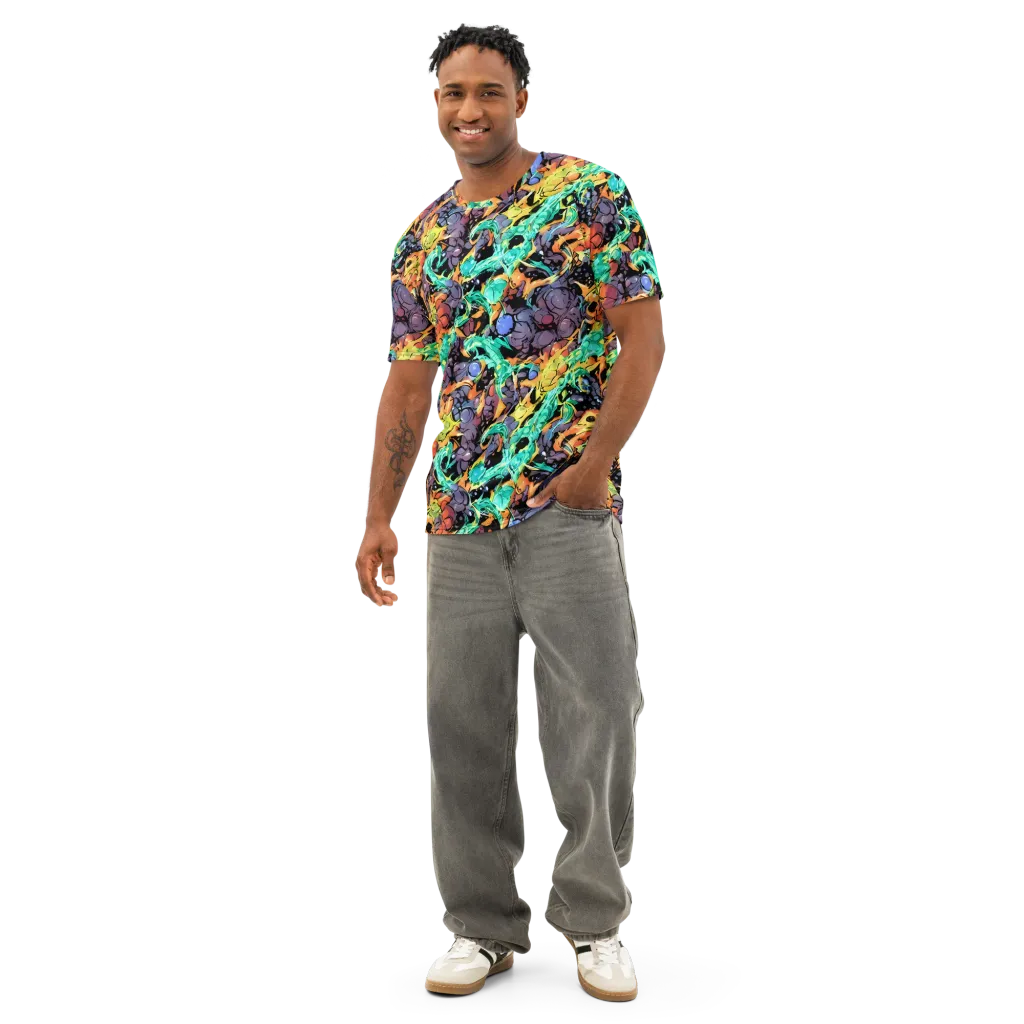 Reactor Bloom on Men's Cotton Crew Neck T-Shirt — Front