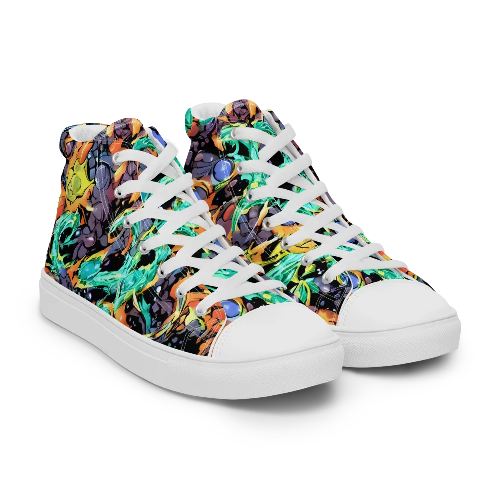 Reactor Bloom on Men's High Top Canvas Shoes — Right Front
