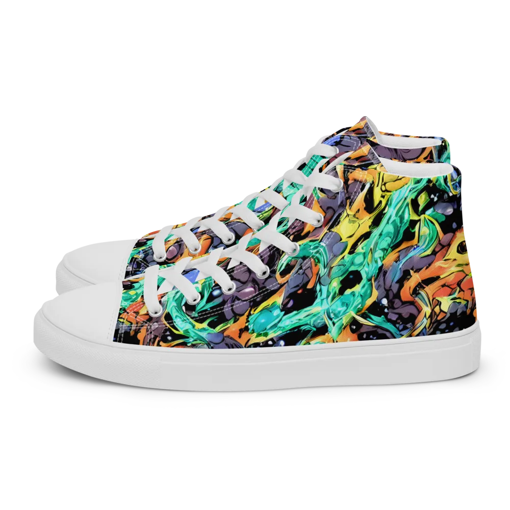 Reactor Bloom on Men's High Top Canvas Shoes — Left