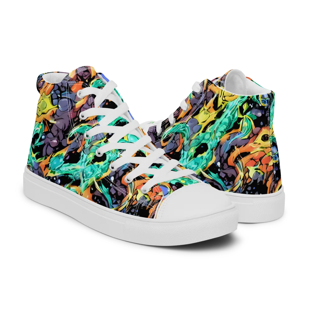 Reactor Bloom on Men's High Top Canvas Shoes — Right