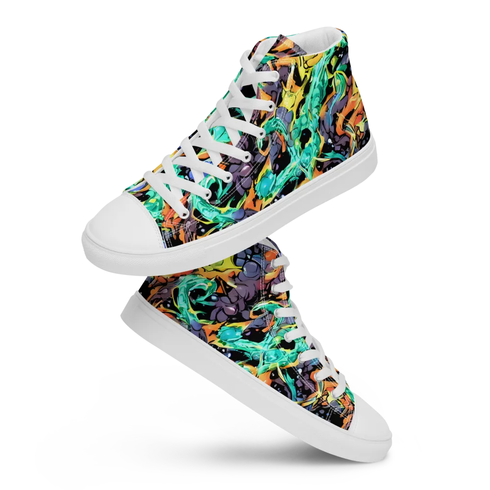 Reactor Bloom on Men's High Top Canvas Shoes — Front
