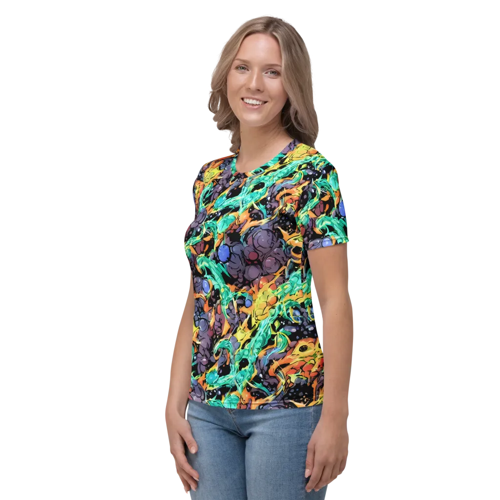 Reactor Bloom on Women's Crew Neck T-Shirt — Left