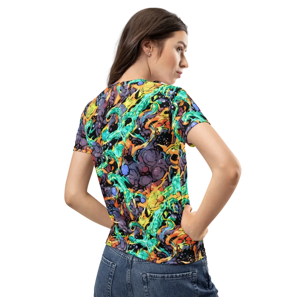 Reactor Bloom on Women's Crew Neck T-Shirt — Back