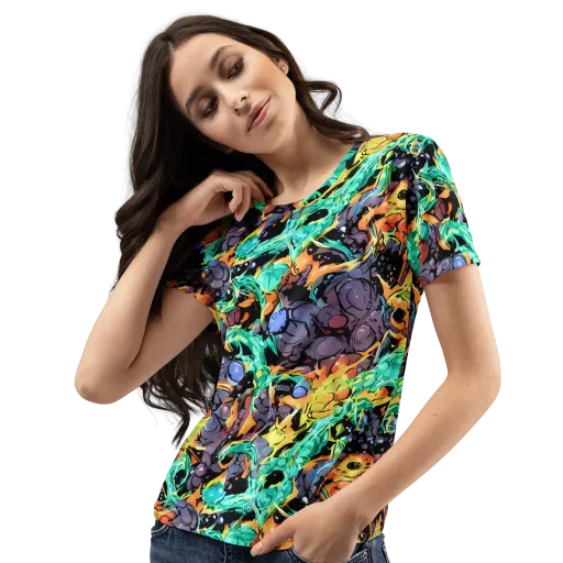 Reactor Bloom on a Women's Crew Neck T-Shirt