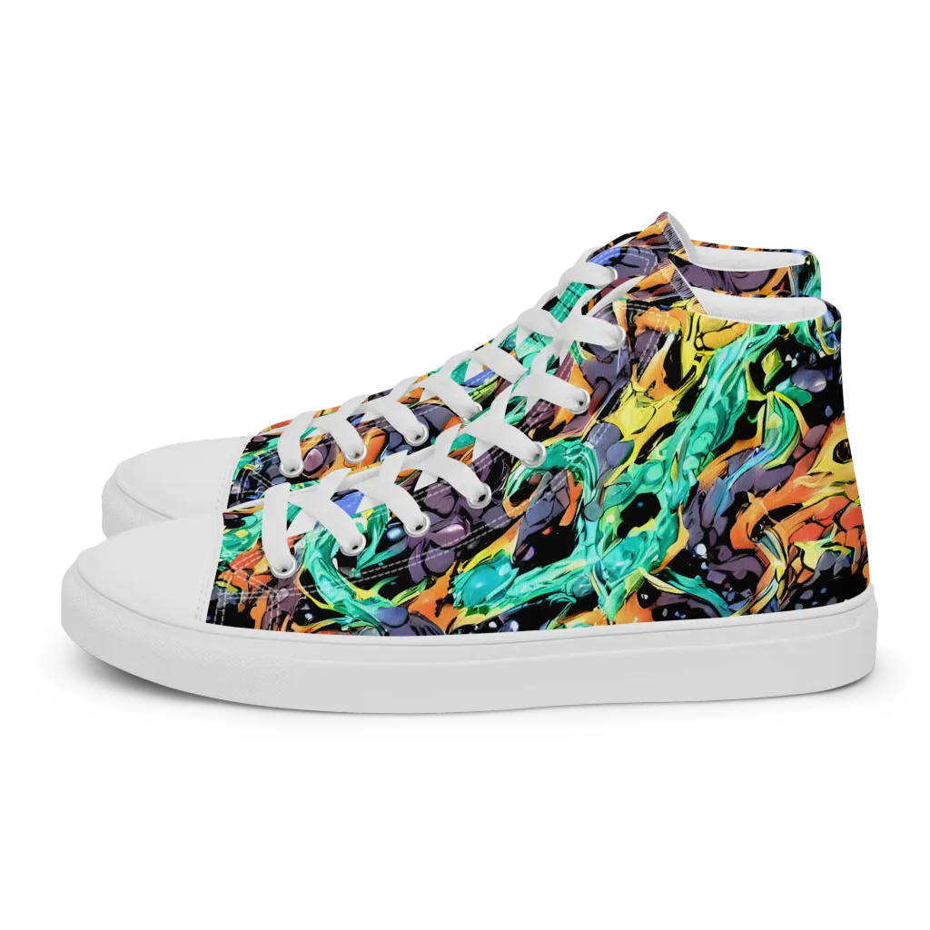 Reactor Bloom on Women's High Top Canvas Shoes — Left