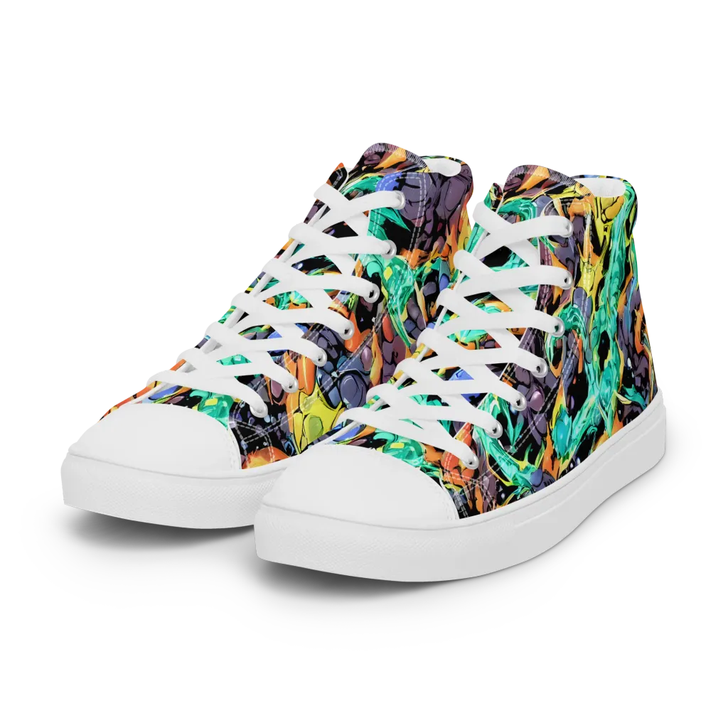 Reactor Bloom on Women's High Top Canvas Shoes — Left Front