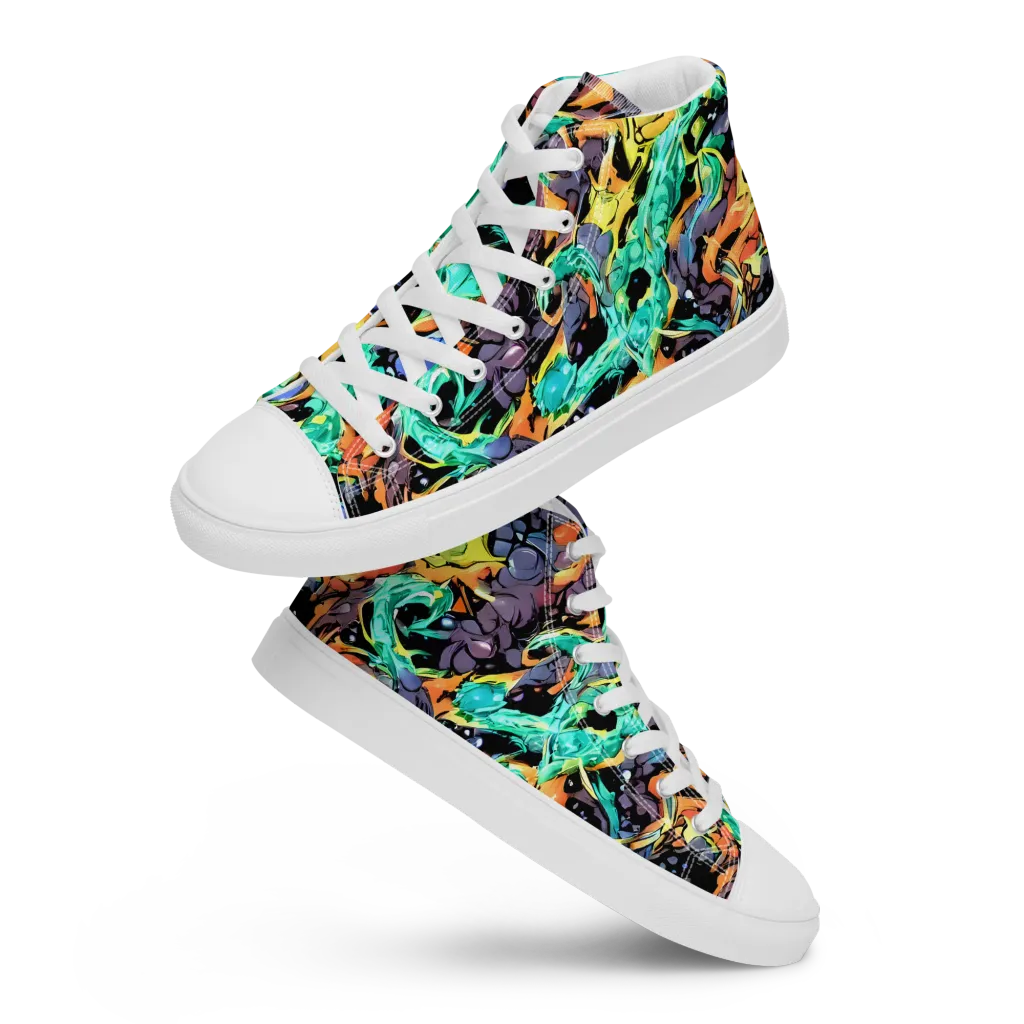 Reactor Bloom on Women's High Top Canvas Shoes — Front
