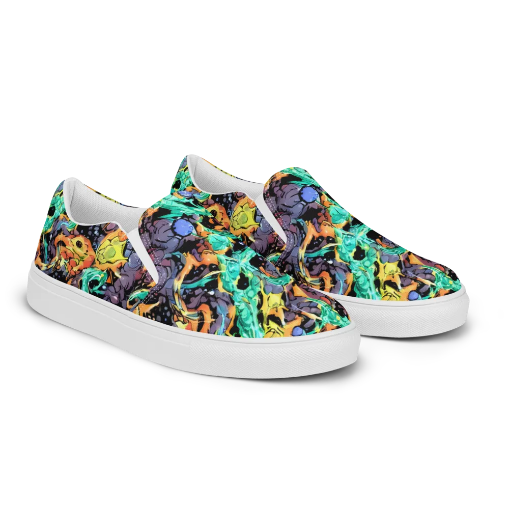 Reactor Bloom on Men's Slip-On Canvas Shoes — Right Front