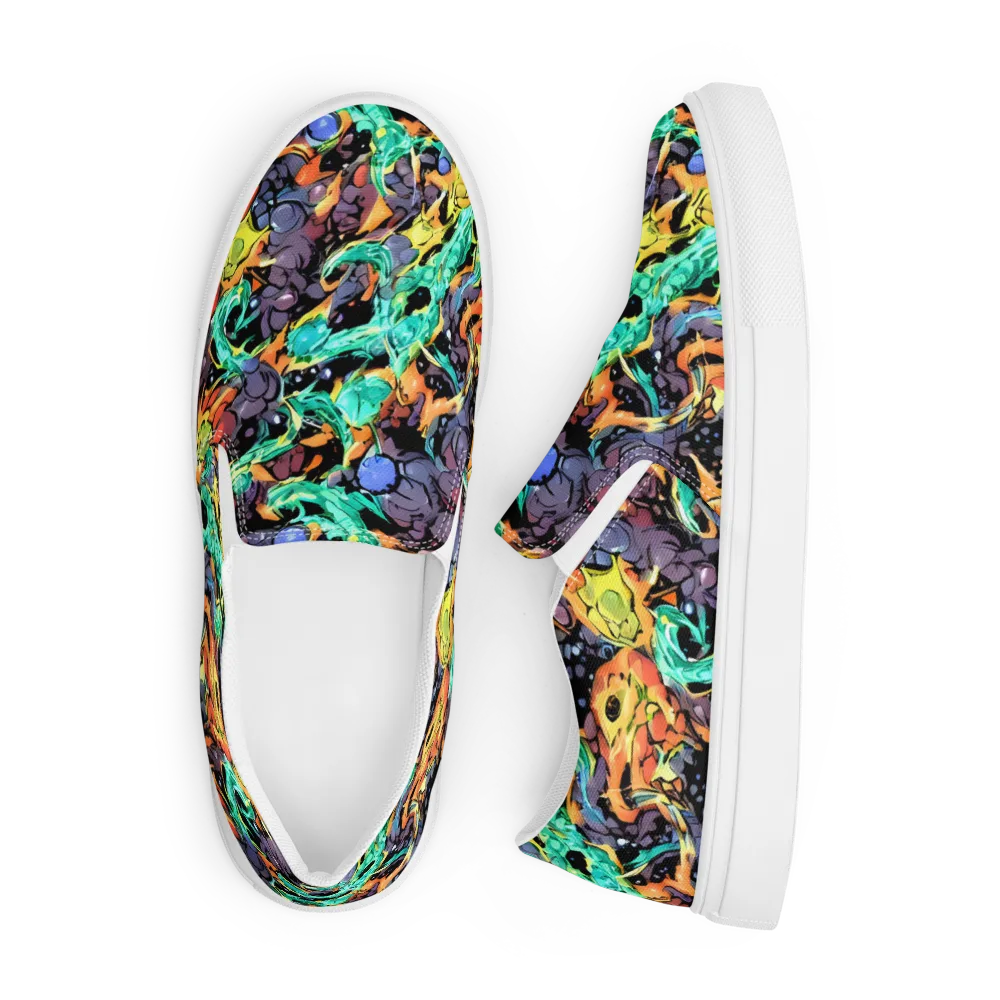 Reactor Bloom on Men's Slip-On Canvas Shoes — Front