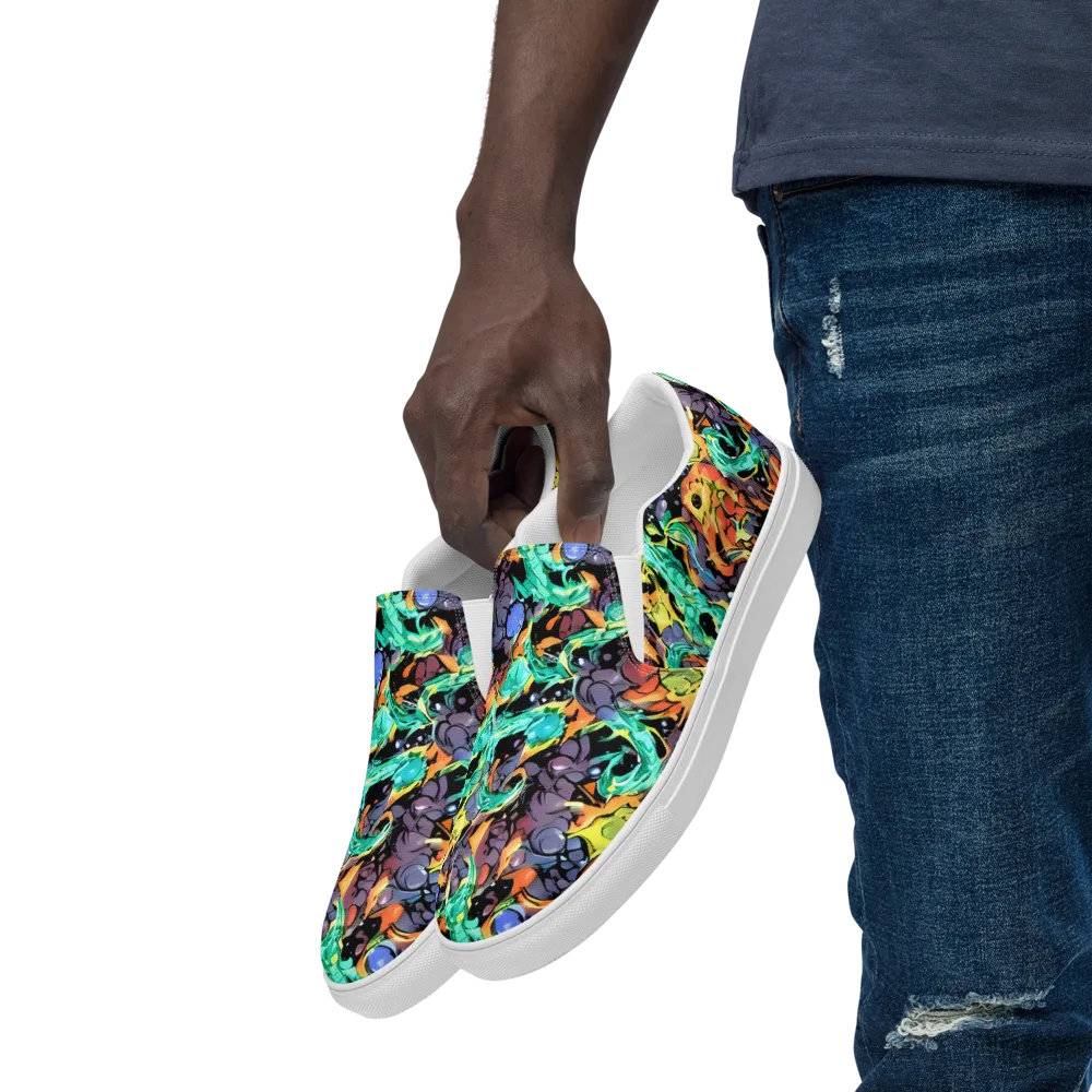 Reactor Bloom on Men's Slip-On Canvas Shoes — Left Front