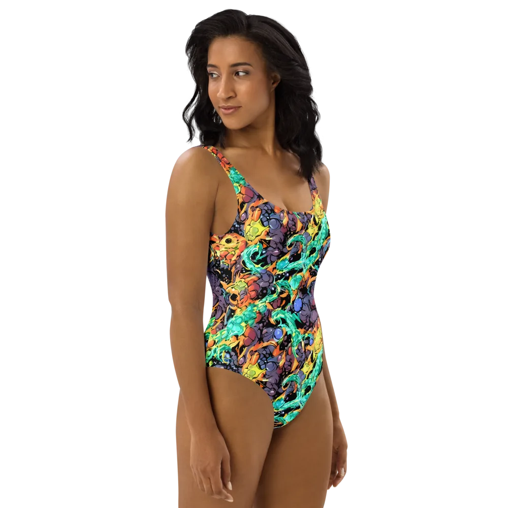 Reactor Bloom on One-Piece Swimsuit — Right