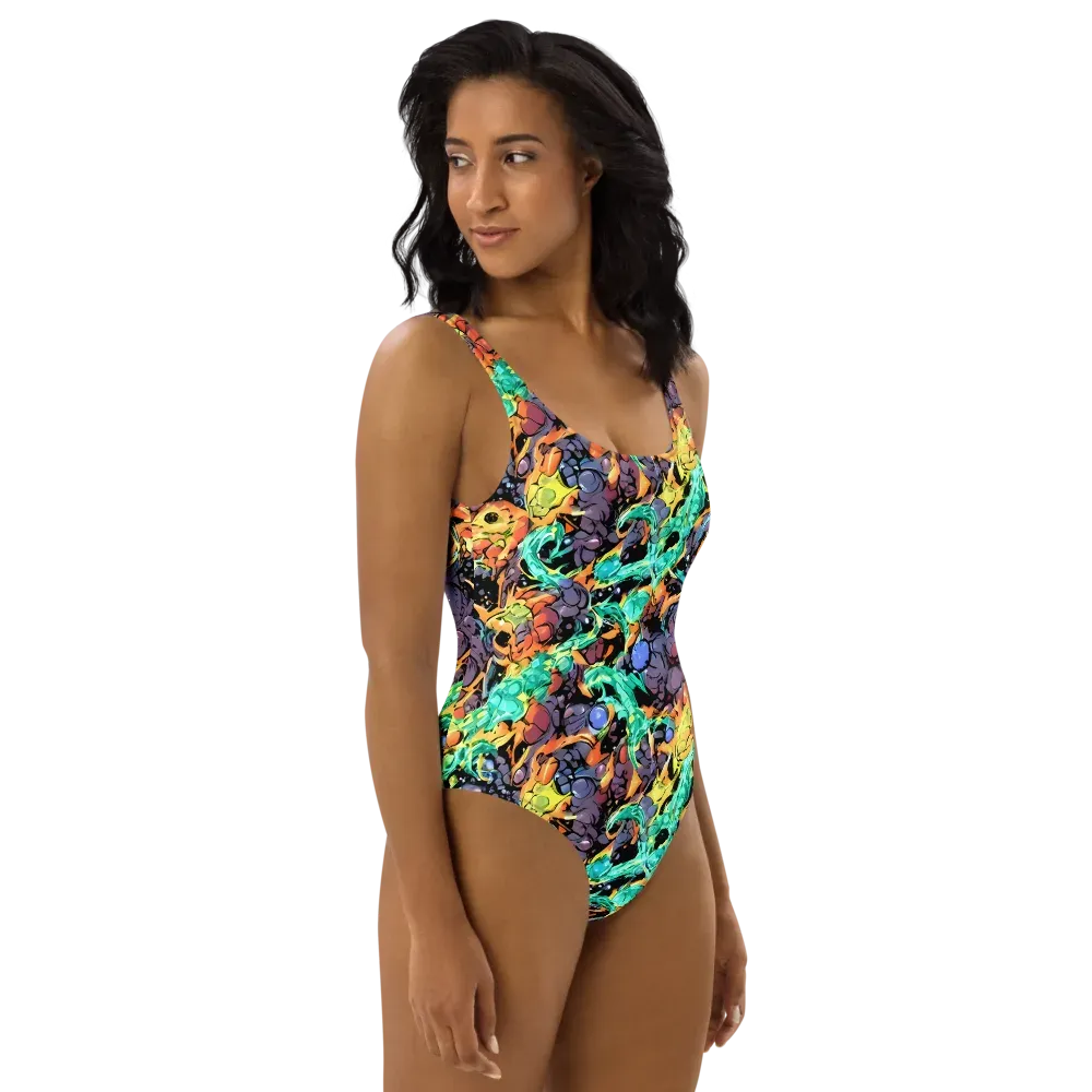 Reactor Bloom on One-Piece Swimsuit — Right