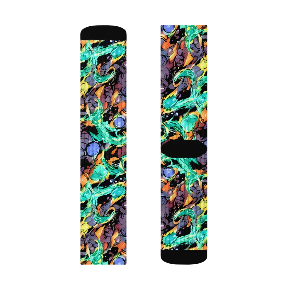 Reactor Bloom on Socks — Left Sock