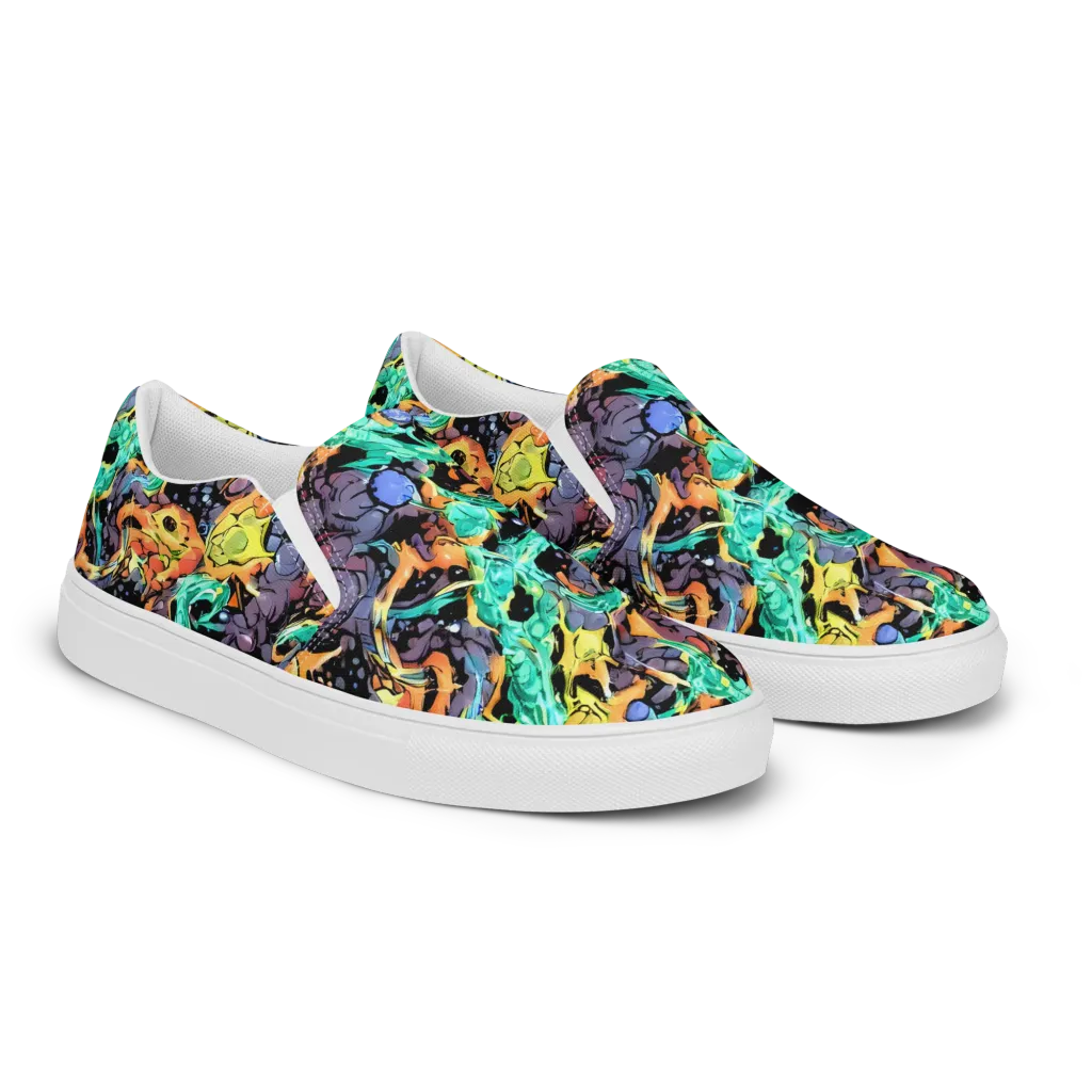 Reactor Bloom on Women's Slip-On Canvas Shoes — Right Front